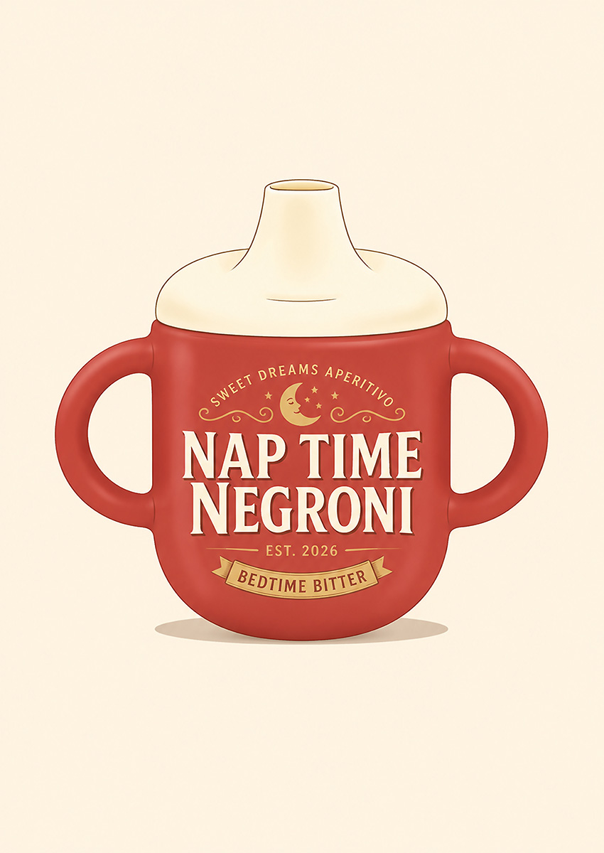 Nap Time Negroni Baby Bottle Canvas Print & Poster Wall Art - AI PRINT LAB